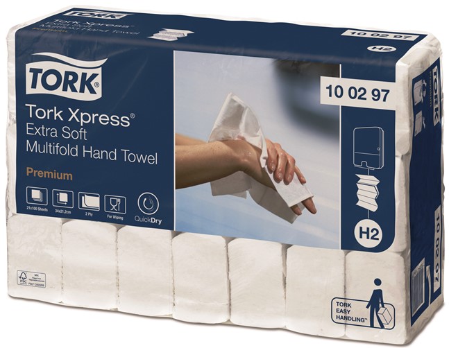 Tork Xpress листовые полотенца Multifold ультрамягкие H2, 100297