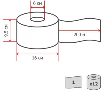 Бумага туалетная Терес Эконом+, 1-сл., mini, Т-0024